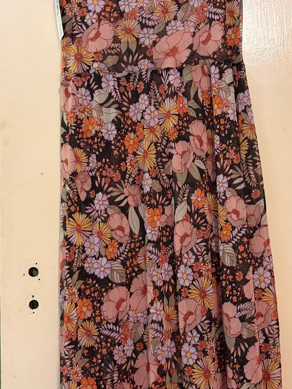 Altar Houseline Clay Rose Floral Mesh Megumi Maxi Dress 3XL
